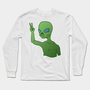 Peace with aliens Long Sleeve T-Shirt